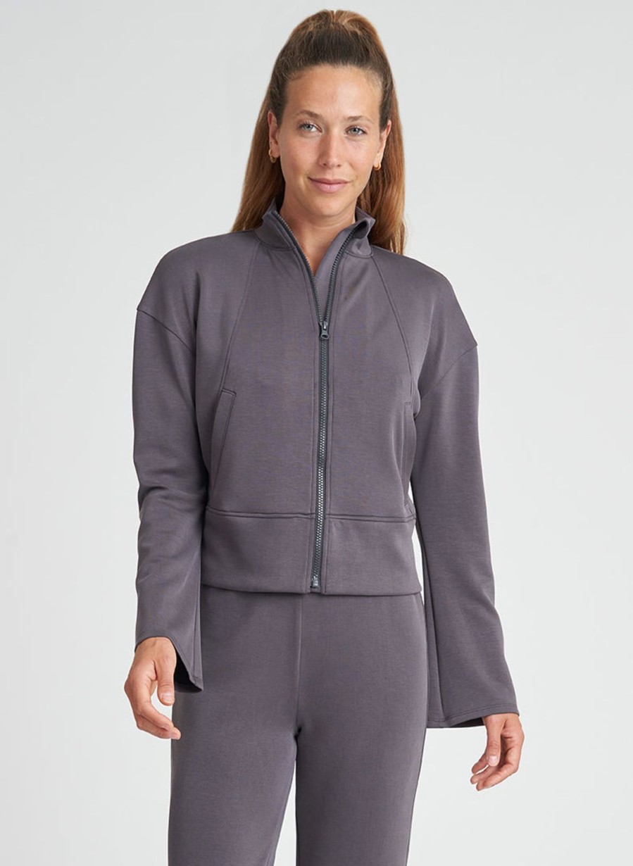 Tops Thrive Societe | Bell Sleeve Zip Jacket