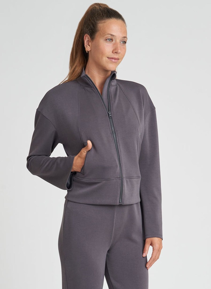 Tops Thrive Societe | Bell Sleeve Zip Jacket