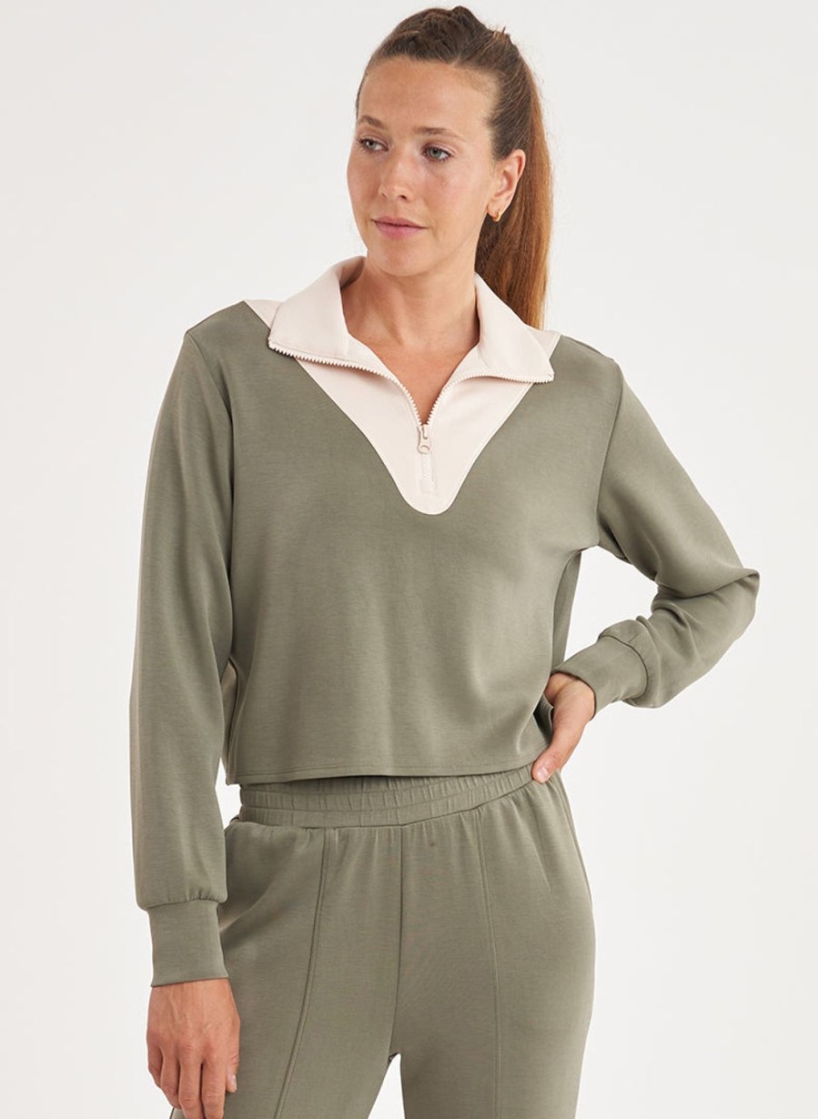 Matching Sets Thrive Societe | Luxe Half Zip Pullover