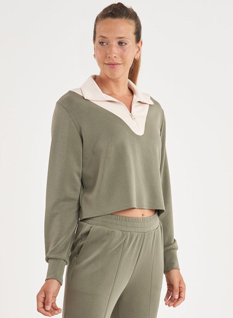 Matching Sets Thrive Societe | Luxe Half Zip Pullover