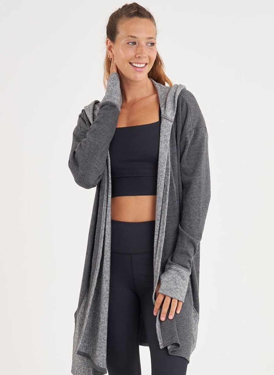 Tops Thrive Societe | Hooded Drape Cardi