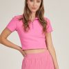 Tops Thrive Societe | Cut Out Crop Polo