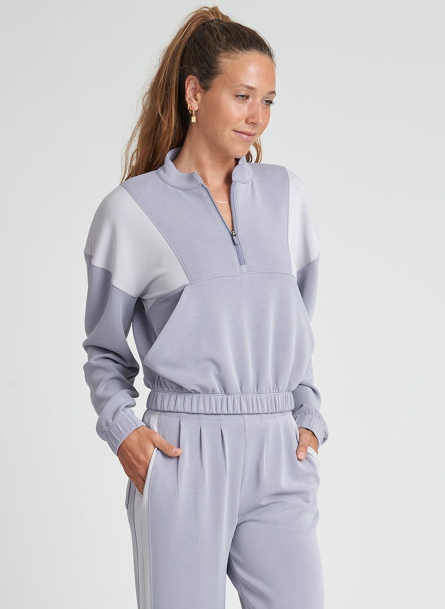 Tops Thrive Societe | Blocked Half Zip Pullover