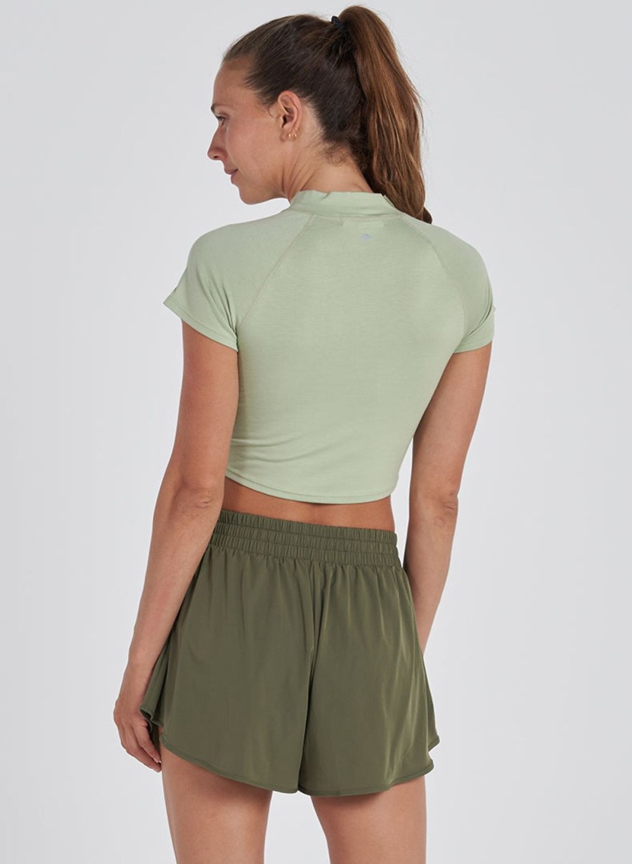 Tops Thrive Societe | Mock Neck Ruched Top - Final Sale